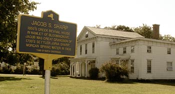 Jacob S. Sharp 1850s Greek Revival house in hamlet of Bloomingrove.